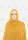 Wholesale Women's Autumn Yellow Plain Raw Edge Cotton Hijab Scarf - Liuhuamall