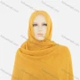 Wholesale Women's Autumn Yellow Plain Raw Edge Cotton Hijab Scarf preview