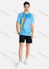 Wholesale Men's Sporty Crew Neck Breathable Allover Print Quick Drying T-shirts - Liuhuamall