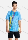 Wholesale Men's Sporty Crew Neck Breathable Allover Print Quick Drying T-shirts - Liuhuamall