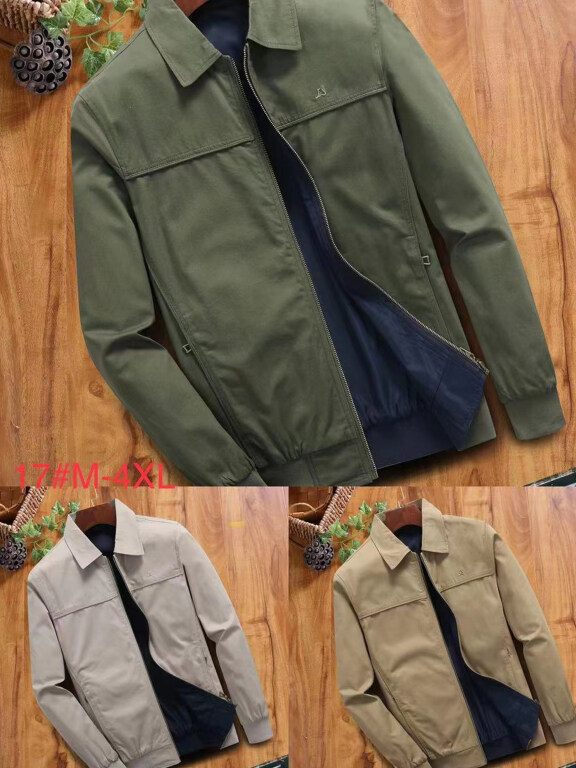 Men's Embroidery Zipper Pockets Plain Bomber Jacket 17#, Clothing Wholesale Market -LIUHUA, Jackets