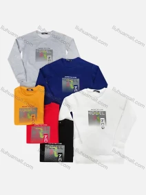 Wholesale Men's Casual Graphic Round Neck Pullover Long Sleeve T-shirt 39#, LIUHUA CLOTHING WHOLESALE