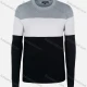 Wholesale Men's Casual Slim Fit Crew Neck Long Sleeve Colorblock Knit Sweater 8311# Gray&White&Black Clothing Wholesale Market Liuhua