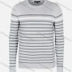 Wholesale Men's Casual Slim Fit Crew Neck Long Sleeve Striped Knit Sweater 8312# Gray Clothing Wholesale Market Liuhua