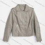 Wholesale Women's Fashion Plain Collared Long Sleeve Zipper Pockets 100%PU Leather Jacket 2663# preview