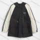Wholesale Women's Fashion Plain Contrast Colorblock Striped Trim Hooded Flap Pockets Jacket 2326# Black Clothing Wholesale Market Liuhua