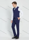 Wholesale Men's Business Lapel One Button Plain Suit Jacket With Waistcoat 3 Piece Set - Liuhuamall