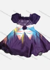 Wholesale Girls Lovely Square Neck Cap Sleeve 3D Floral Rhinestone Appliques Ruched Tiered Ruffle Trim Dress - Liuhuamall