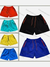 Wholesale Men's Plain Zipper Pockets Drawstring Casual Shorts 875#, LIUHUA CLOTHING WHOLESALE