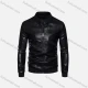Wholesale Men's Fashion Moto Stand Collar Splicing Zipper Leather Jacket Black Clothing Wholesale Market Liuhua