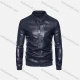 Wholesale Men's Fashion Moto Stand Collar Splicing Zipper Leather Jacket Slate Gray Clothing Wholesale Market Liuhua