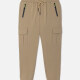 Men's Casual Multiple Zipper Pockets Plain Elastic Waist Drawstring Pant 2# Khaki Clothing Wholesale Market -LIUHUA