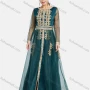 Wholesale Women's High Waist Mesh Sleeve Floral Embroidery Maxi Evening Dress preview