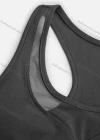 Wholesale Women's Sporty Scoop Neck Racerback Mesh Plain Crop Tank Top & High Waist Long Leggings 2-Piece Set - Liuhuamall