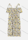 Wholesale Women's Casual Cold Shoulder Button Decor Leaf Print Short Dress 9337# - Liuhuamall