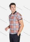 Wholesale Men's Cotton Plaid Print Short Sleeve Casual Daily Life Polo Shirt - Liuhuamall
