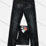 Wholesale Men's Casual Button Zipper Pockets Labelled Frayed Plain Jean 8633# preview