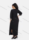 Wholesale Women's African Embroidery Robe 3/4 Sleeve Split Side Curved Hem Maxi Dress - Liuhuamall