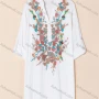 Wholesale Women's Casual Embroidery Button Front Rolled Sleeve Short Dress preview