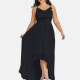 Women's Sexy Tie Neck Hollow Out Sleeveless Guipure Lace Cami Maxi Dress 0616# Black Clothing Wholesale Market -LIUHUA