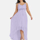 Women's Sexy Tie Neck Hollow Out Sleeveless Guipure Lace Cami Maxi Dress 0616# Lavender Clothing Wholesale Market -LIUHUA