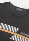 Wholesale Men's Casual Striped Letter Print Round Neck Short Sleeve Tee - Liuhuamall