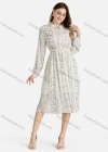 Wholesale Women's Casual Floral Print Button Front High Waist Midi Pleated Dress - Liuhuamall