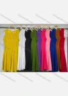 Wholesale Women's Casual Plain Crew Neck Sleeveless High Waist Short Tank Dress - Liuhuamall