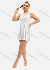Wholesale Women's Casual Plain Crew Neck Sleeveless High Waist Short Tank Dress - Liuhuamall