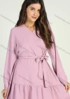 Wholesale Women's Causal V Neck Long Sleeve Belted Short Wrap Dress - Liuhuamall