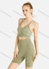 Wholesale Women's Sporty Plain Cropped Cami Top & Biker Shorts Set - Liuhuamall