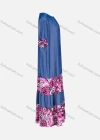 Wholesale Women's Casual Crew Neck Short Sleeve Leopard Denim Dress With Scarf - Liuhuamall