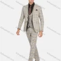 Wholesale Men's Formal Lapel Plaid Pockets Blazer & Waistcoat & Pant 3 Pieces Suit Sets preview