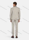 Wholesale Men's Formal Lapel Plaid Pockets Blazer & Waistcoat & Pant 3 Pieces Suit Sets - Liuhuamall