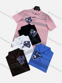 Wholesale Men's Casual Striped Short Sleeve Polo Shirt, LIUHUA CLOTHING WHOLESALE