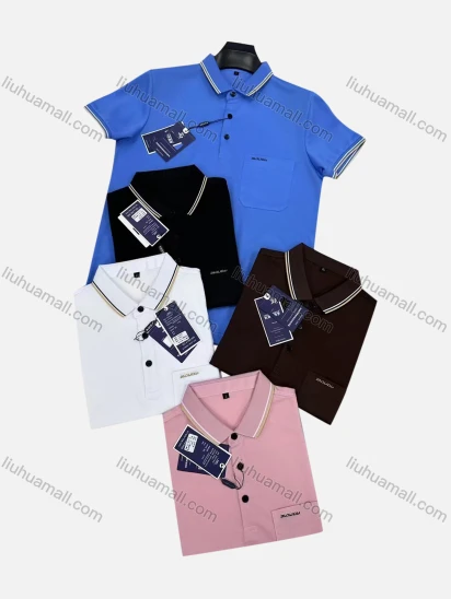 Wholesale Men's Casual Patch Pocket Short Sleeve Polo Shirt