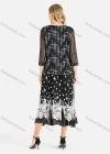 Wholesale Women's Spring Mock Neck 3/4 Sleeve Geo Print Top & Ditsy Godet Hem Midi Skirt Set - Liuhuamall