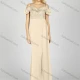 Wholesale Women's Glamorous Cold Shoulder Plain Sequin Layered Sheer Lace Maxi Mermaid Evening Dress 7009# Cornsilk Clothing Wholesale Market Liuhua