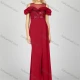 Wholesale Women's Glamorous Cold Shoulder Plain Sequin Layered Sheer Lace Maxi Mermaid Evening Dress 7009# Red Clothing Wholesale Market Liuhua
