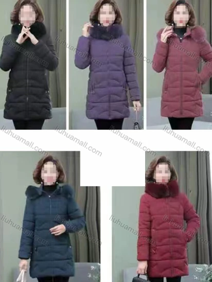 Wholesale Women's Casual Zipper Faux Fur Hood Puffer Coat