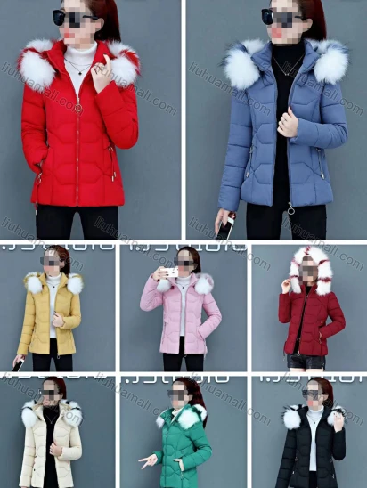 Wholesale Women's Casual Zipper Faux Fur Hood Puffer Coat