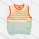 Wholesale Kid's Casual Sleeveless Patch Pocket Striped Knit Sweater Vest 2-piece Set MB22BTZ640# Blue&Yellow Clothing Wholesale Market Liuhua