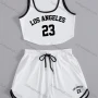 Wholesale Women's Sporty Contrast Curved Hem Tank Top & Drawstring Elastic Waist Shorts Set preview