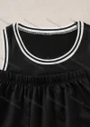Wholesale Women's Sporty Contrast Curved Hem Tank Top & Drawstring Elastic Waist Shorts Set - Liuhuamall
