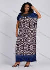 Wholesale Women's African Folkloric Allover Print Pom Pom Embroidery Short Sleeve Maxi Dress - Liuhuamall