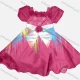 Wholesale Girls Lovely Square Neck Cap Sleeve 3D Floral Rhinestone Appliques Ruched Tiered Ruffle Trim Dress 9# Clothing Wholesale Market Liuhua