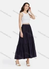 Wholesale Women's Casual High Waist Elastic Waist Tiered Pleated Skirt 56071# - Liuhuamall