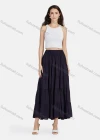 Wholesale Women's Casual High Waist Elastic Waist Tiered Pleated Skirt 56071# - Liuhuamall