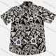 Wholesale Men's Casual Allover Print Short Sleeve Shirt Black 1 Clothing Wholesale Market Liuhua