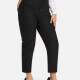 Women's Casual Plus Size High Elastic Plaid Print Stright Leg Pants With Drawstring 33108# Black Clothing Wholesale Market -LIUHUA